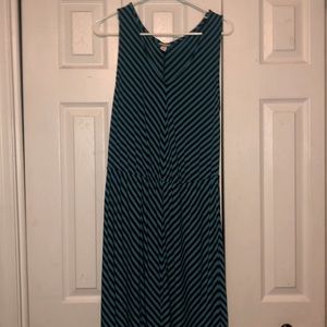 Black and blue chevron dress